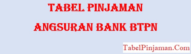 Tabel Pinjaman Angsuran Bank BTPN Terbaru