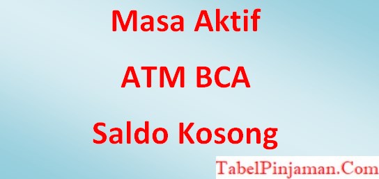 Saldo ATM BCA 0, Cek Masa Aktif ATM BCA Tanpa Saldo 2023