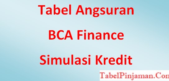 Tabel Angsuran BCA Finance, Simulasi Kredit Mobil 2023